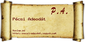 Pécsi Adeodát névjegykártya